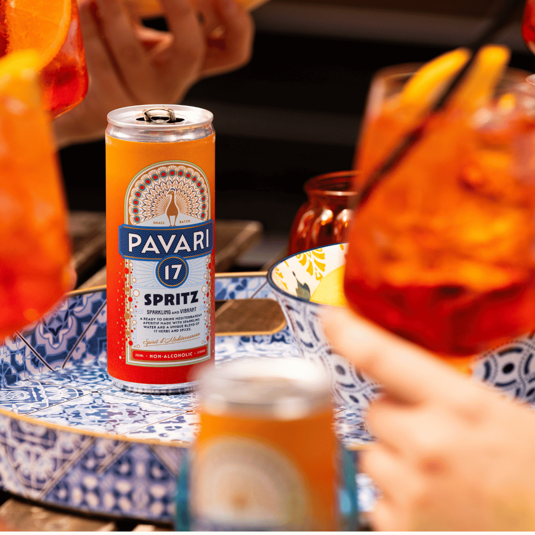 Pavari 17 Spritz - Alcohol-Free Mediterranean Spritz - 250ml can - 12 Pack