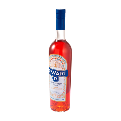 Bottle of Pavarini Rosso Vermouth on a white background