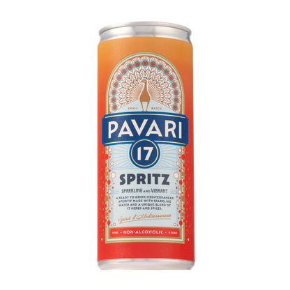 Pavari 17 Spritz - Alcohol-Free Mediterranean Spritz - 250ml can - 12 Pack