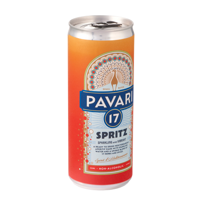 Pavari 17 Spritz - Alcohol-Free Mediterranean Spritz - 250ml can - 12 Pack